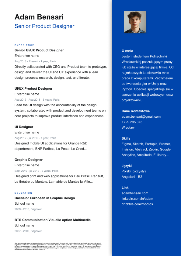 Plantilla Clásica de Currículum Moderno