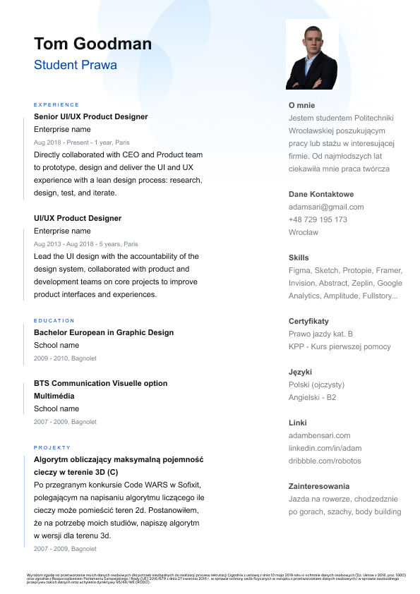 Plantilla Profesional de Currículum Moderno