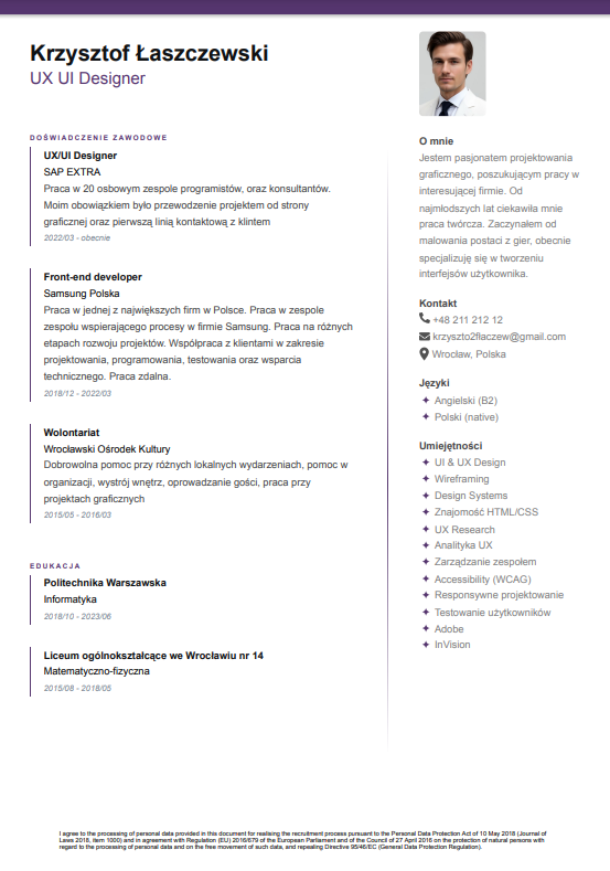 Vista previa de Plantilla de CV